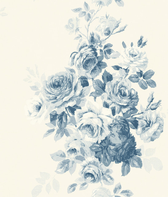 Tea Rose Blue Wallpaper by Magnolia Home Magnolia Home Vol. II Covers about 56.4 square feet 20.5-in by 33-ft long roll Prepasted 24 - Fabric Carolina - Tea Rose Blue Wallpaper by Magnolia Home Magnolia Home Vol. II Covers about 56.4 square feet 20.5-in by 33-ft long roll Prepasted 24 - Fabric Carolina -