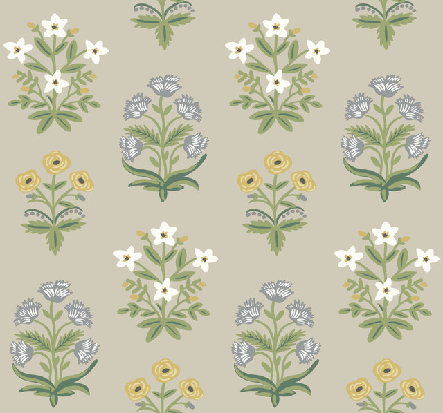 Mughal Rose Beige & Purple Wallpaper by Rifle Paper Co. Rifle Paper Co. Second Edition Covers about 60.8 square feet 27-in by 27-ft long roll Unpasted 25.25 - Fabric Carolina - Mughal Rose Beige & Purple Wallpaper by Rifle Paper Co. Rifle Paper Co. Second Edition Covers about 60.8 square feet 27-in by 27-ft long roll Unpasted 25.25 - Fabric Carolina -