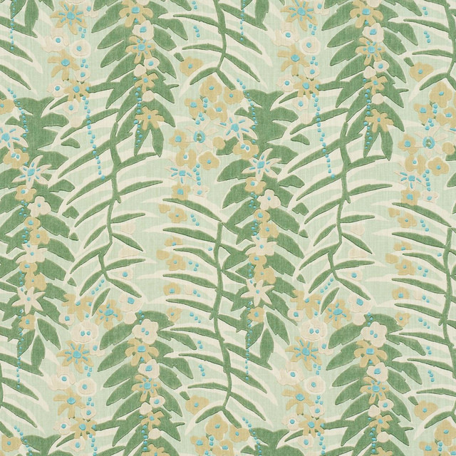 Ashbee Botanical Aqua 182152 by Schumacher Fabric Craft Revival 13.5" - Fabric Carolina - Ashbee Botanical Aqua 182152 by Schumacher Fabric Craft Revival 13.5" - Fabric Carolina -