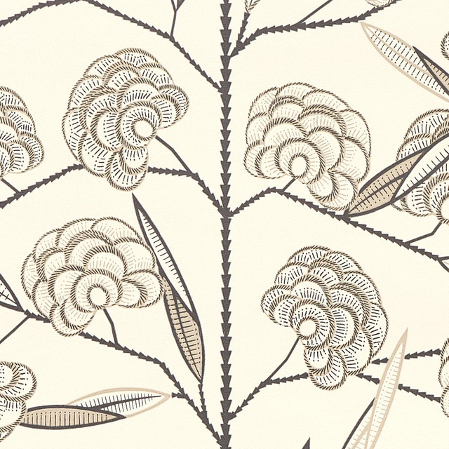 Jacob'S Tree Black & Cream 5015031 by Schumacher Wallpaper Neisha Crosland 20.5" - Fabric Carolina - Jacob'S Tree Black & Cream 5015031 by Schumacher Wallpaper Neisha Crosland 20.5" - Fabric Carolina -