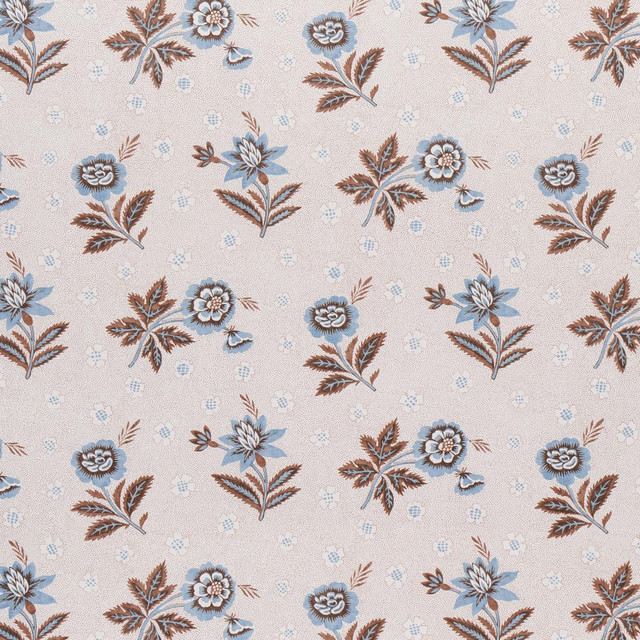 Colline Delft & Sepia 5014222 by Schumacher Wallpaper New Traditional: Provenal 6.88" - Fabric Carolina -