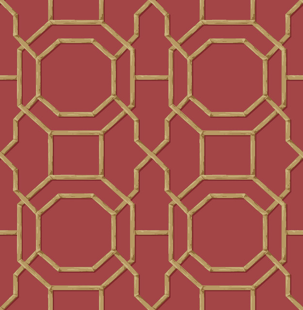 Rumi Red Trellis Wallpaper by Brewster Kitchen & Bath Essentials Covers about 56.4 square feet 20.5-in by 33-ft long roll Unpasted 10.4 - Fabric Carolina - Rumi Red Trellis Wallpaper by Brewster Kitchen & Bath Essentials Covers about 56.4 square feet 20.5-in by 33-ft long roll Unpasted 10.4 - Fabric Carolina -