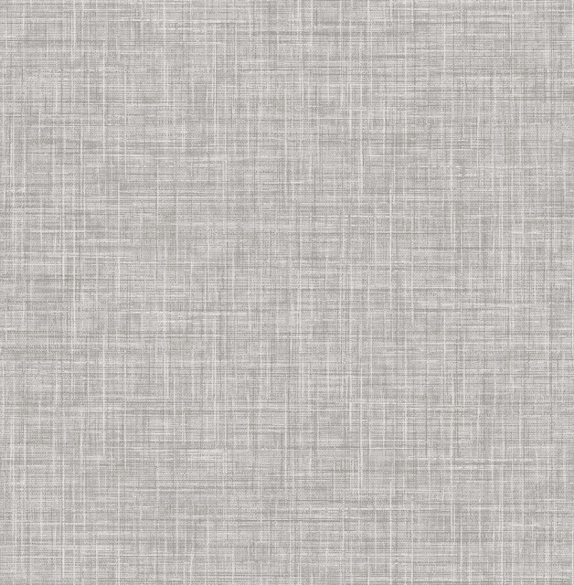 Tuckernuck Grey Linen Wallpaper by Brewster Techniques & Finishes III Covers about 56.4 square feet 20.5-in by 33-ft long roll Unpasted 0 - Fabric Carolina -