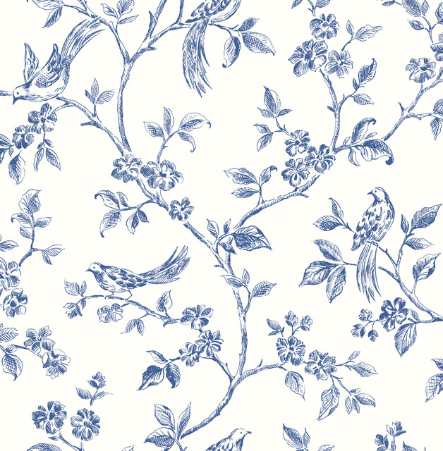 Ray Navy Bird Trail Wallpaper by Advantage Kitchen Covers about 56.4 square feet 20.5-in by 33-ft long roll Unpasted 10.4 - Fabric Carolina - Ray Navy Bird Trail Wallpaper by Advantage Kitchen Covers about 56.4 square feet 20.5-in by 33-ft long roll Unpasted 10.4 - Fabric Carolina -