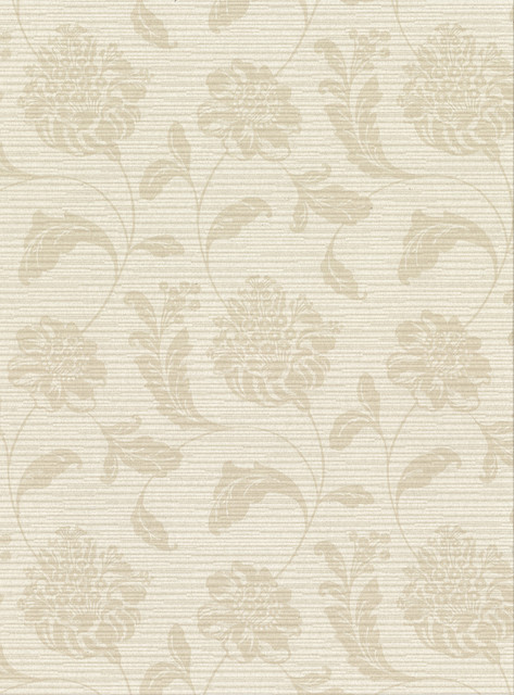 Holiday Beige Jacobean Wallpaper by Warner Warner Basics V Covers about 60.8 square feet 27-in by 27-ft long roll Unpasted 18 - Fabric Carolina -