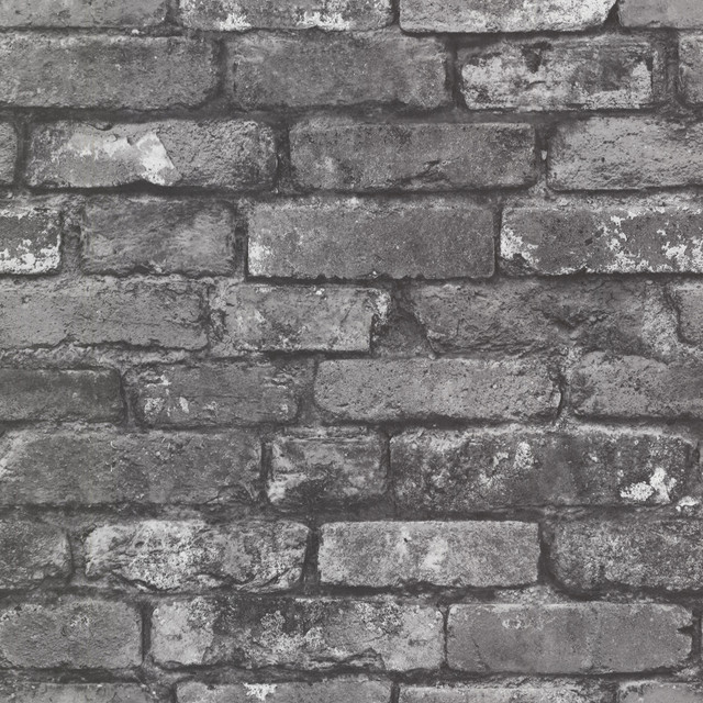 Debs Grey Exposed Brick Wallpaper by A-Street Prints Trilogy Covers about 56.4 square feet 20.5-in by 33-ft long roll Unpasted 21 - Fabric Carolina -