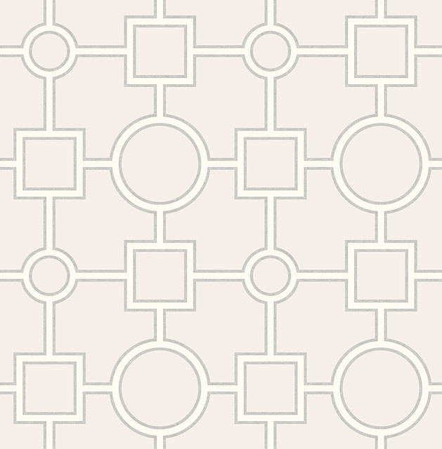 Matrix Light Grey Geometric Wallpaper by A-Street Prints Symetrie Covers about 56.4 square feet 20.5-in by 33-ft long roll Unpasted 10.4 - Fabric Carolina -