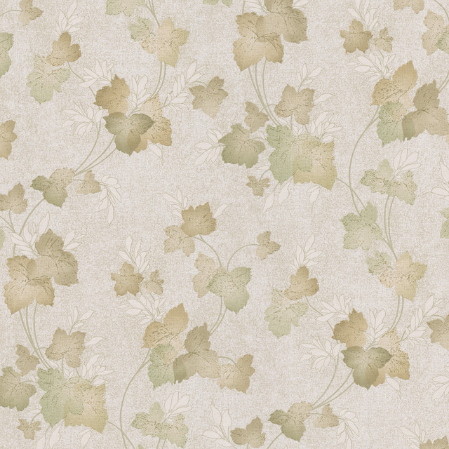 Dorian Olive Leaf Trail Wallpaper by Mirage Silken Classics VIII Covers about 56.4 square feet 20.5-in by 33-ft long roll Prepasted 21 - Fabric Carolina -