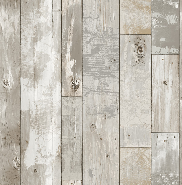 Deena Grey Distressed Wood Wallpaper by A-Street Prints Restored Covers about 56.4 square feet 20.5-in by 33-ft long roll Unpasted 21 - Fabric Carolina -