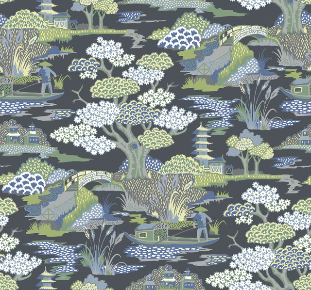 Joy De Vie Indigo Toile Wallpaper by A-Street Prints Perennial Covers about 60.8 square feet 27-in by 27-ft long roll Unpasted 25.2 - Fabric Carolina - Joy De Vie Indigo Toile Wallpaper by A-Street Prints Perennial Covers about 60.8 square feet 27-in by 27-ft long roll Unpasted 25.2 - Fabric Carolina -