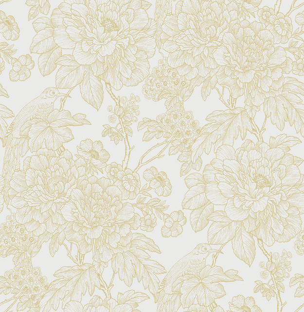 Birds of Paradise Breeze Mustard Floral Wallpaper by A-Street Prints Perennial Covers about 56.4 square feet 20.5-in by 33-ft long roll Unpasted 20.9 - Fabric Carolina - Birds of Paradise Breeze Mustard Floral Wallpaper by A-Street Prints Perennial Covers about 56.4 square feet 20.5-in by 33-ft long roll Unpasted 20.9 - Fabric Carolina -