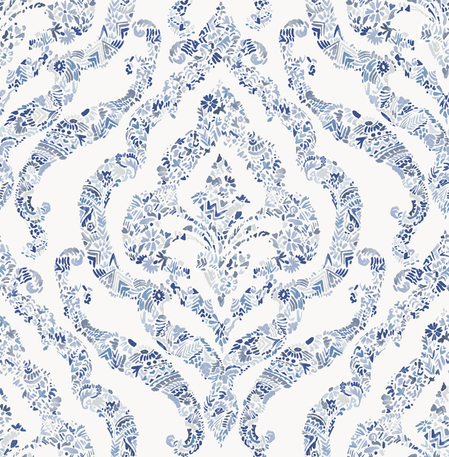 Featherton Blue Floral Damask Wallpaper by A-Street Prints Perennial Covers about 56.4 square feet 20.5-in by 33-ft long roll Unpasted 20.9 - Fabric Carolina - Featherton Blue Floral Damask Wallpaper by A-Street Prints Perennial Covers about 56.4 square feet 20.5-in by 33-ft long roll Unpasted 20.9 - Fabric Carolina -