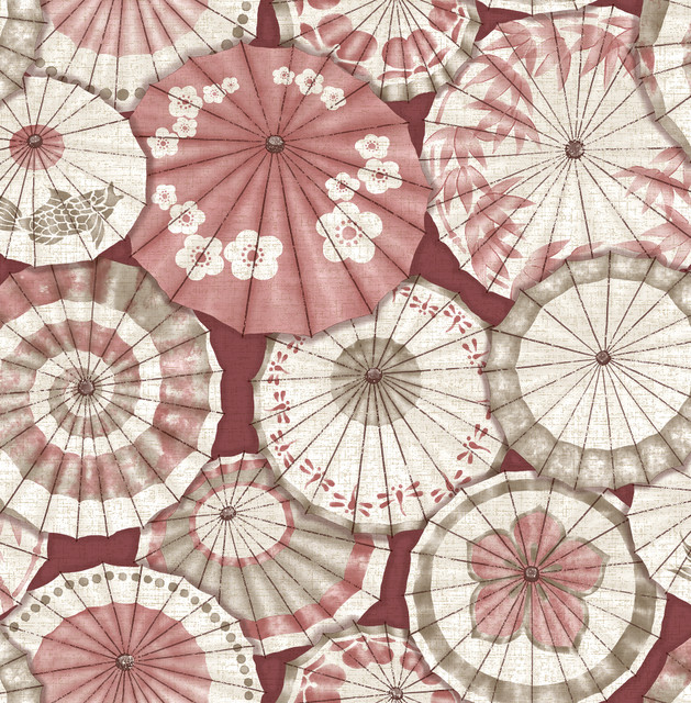 Mikado Red Parasol Wallpaper by A-Street Prints Mistral Covers about 56.4 square feet 20.5-in by 33-ft long roll Unpasted 10.4 - Fabric Carolina -