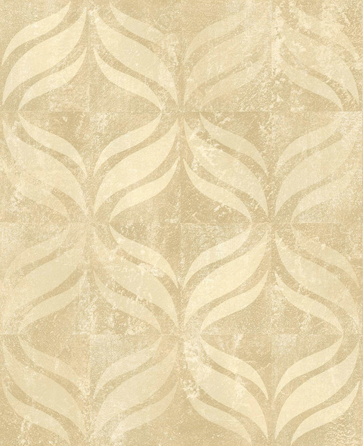 Beallara Gold Ogee Wallpaper by Brewster Kitchen & Bath Essentials Covers about 56.4 square feet 20.5-in by 33-ft long roll Unpasted 12.6 - Fabric Carolina - Beallara Gold Ogee Wallpaper by Brewster Kitchen & Bath Essentials Covers about 56.4 square feet 20.5-in by 33-ft long roll Unpasted 12.6 - Fabric Carolina -