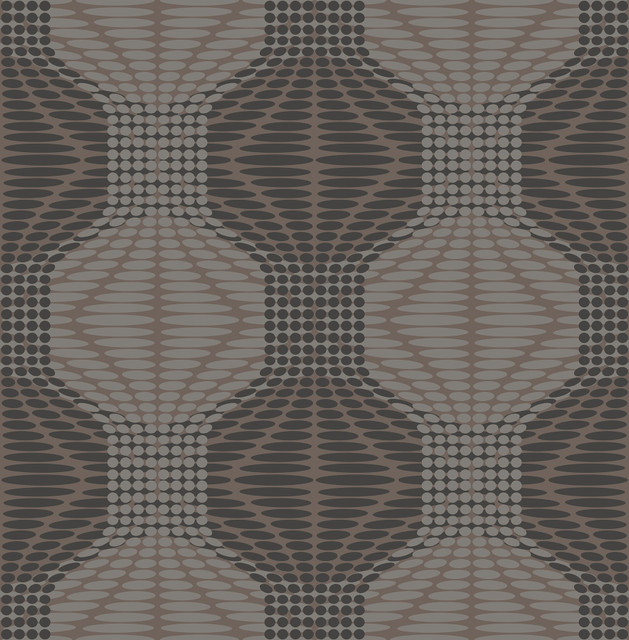 Optic Brown Geometric Wallpaper by A-Street Prints Geometrie Covers about 56.4 square feet 20.5-in by 33-ft long roll Unpasted 21 - Fabric Carolina -