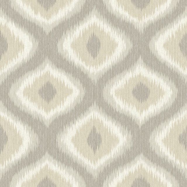 Abra Taupe Ogee Wallpaper by A-Street Prints Geometrie Covers about 56.4 square feet 20.5-in by 33-ft long roll Unpasted 20.5 - Fabric Carolina -