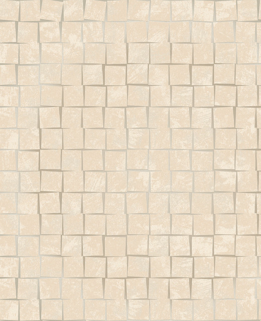 Cubist Taupe Geometric Wallpaper by Decorline Evolve Covers about 56.4 square feet 20.5-in by 33-ft long roll Unpasted 25.2 - Fabric Carolina -