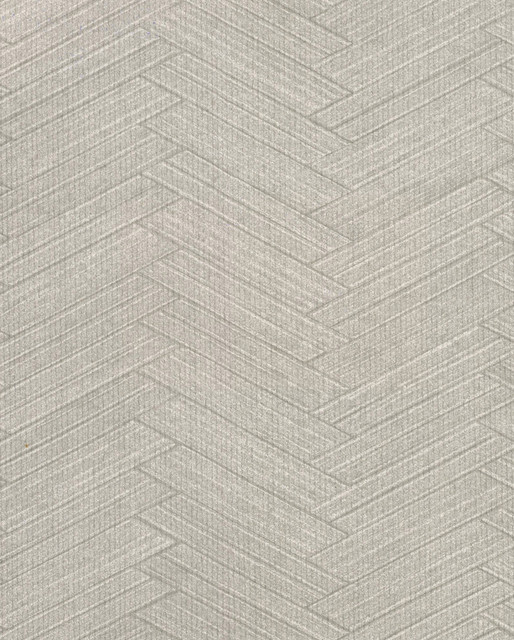 Karma Light Grey Herringhone Weave Wallpaper by Warner Cortina IV Covers about 60.8 square feet 27-in by 27-ft long roll Unpasted 0 - Fabric Carolina -