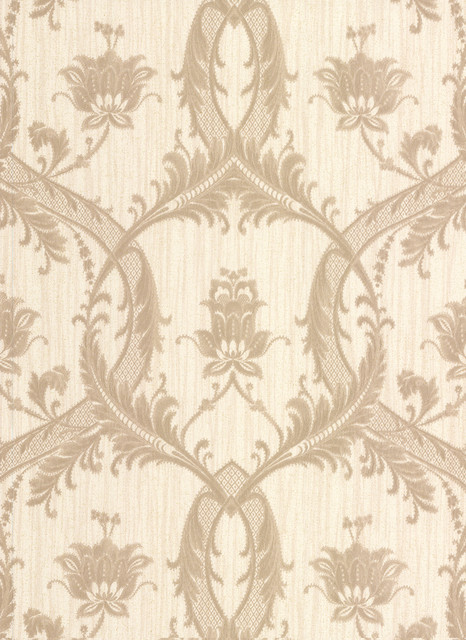 Vignole Beige Damask Wallpaper by Brewster Bellissimo VI Covers about 56.4 square feet 20.5-in by 33-ft long roll Unpasted 20.9 - Fabric Carolina - Vignole Beige Damask Wallpaper by Brewster Bellissimo VI Covers about 56.4 square feet 20.5-in by 33-ft long roll Unpasted 20.9 - Fabric Carolina -