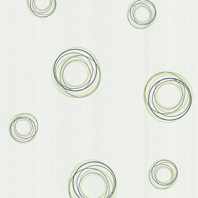 Fleming Green Geo Swirl Wallpaper by Brewster Bath Bath Bath IV Covers about 56.4 square feet 20.5-in by 33-ft long roll Prepasted 25.2 - Fabric Carolina -