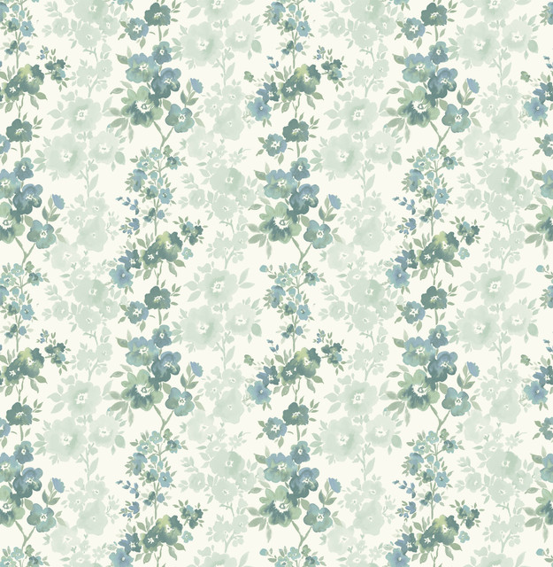 Charlise Teal Floral Stripe Wallpaper by A-Street Prints Ami Covers about 56.4 square feet 20.5-in by 33-ft long roll Unpasted 10.4 - Fabric Carolina - Charlise Teal Floral Stripe Wallpaper by A-Street Prints Ami Covers about 56.4 square feet 20.5-in by 33-ft long roll Unpasted 10.4 - Fabric Carolina -