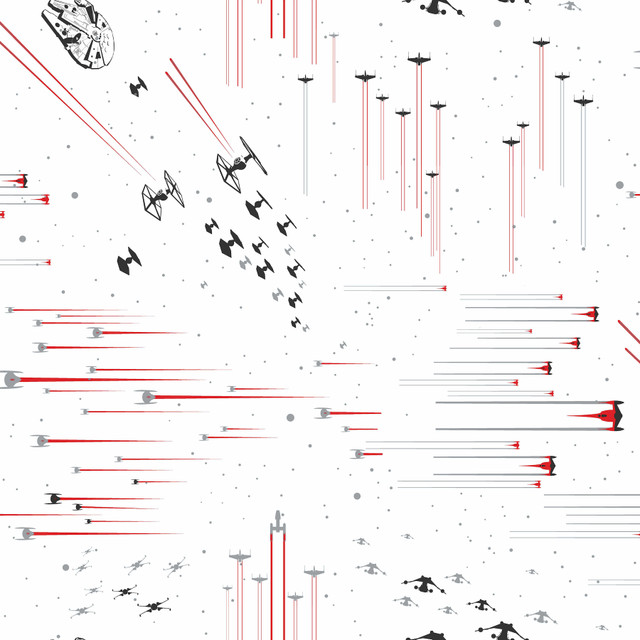 Star Wars: Galactic Battles Red Wallpaper by York Wallcoverings Disney Kids Vol. 4 Covers about 56.4 square feet 20.5-in by 33-ft long roll Unpasted 20.5 - Fabric Carolina -