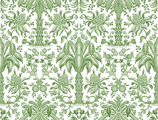 Palmetto Palm Damask Green Wallpaper by York Wallcoverings Damask Resource Library Covers about 60.8 square feet 27-in by 27-ft long roll Unpasted 20.5 - Fabric Carolina - Palmetto Palm Damask Green Wallpaper by York Wallcoverings Damask Resource Library Covers about 60.8 square feet 27-in by 27-ft long roll Unpasted 20.5 - Fabric Carolina -