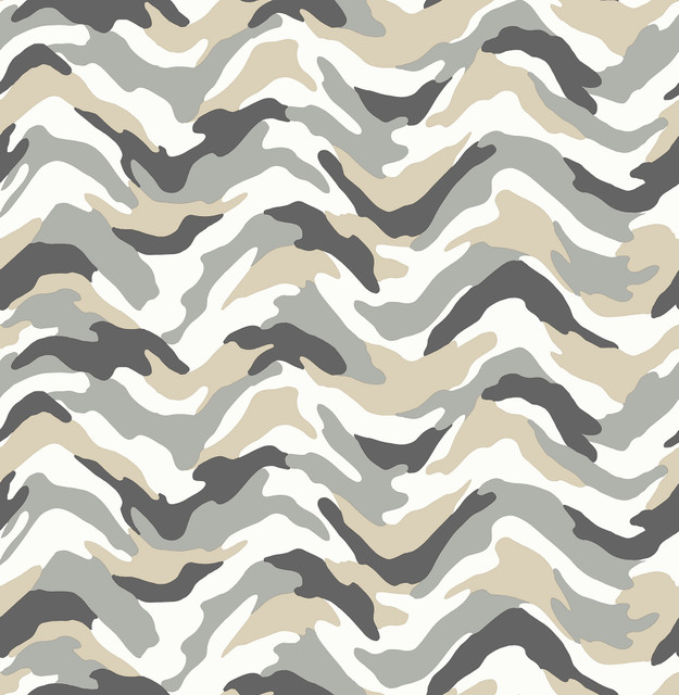 Stealth Grey Camo Wave Wallpaper by Brewster Brewster Kids Covers about 56.4 square feet 20.5-in by 33-ft long roll Unpasted 21 - Fabric Carolina - Stealth Grey Camo Wave Wallpaper by Brewster Brewster Kids Covers about 56.4 square feet 20.5-in by 33-ft long roll Unpasted 21 - Fabric Carolina -