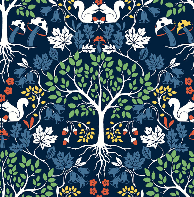 Leo Blueberry Tree Wallpaper by A-Street Prints A-Street Select Covers about 56.4 square feet 20.5-in by 33-ft long roll Unpasted 21.25 - Fabric Carolina -