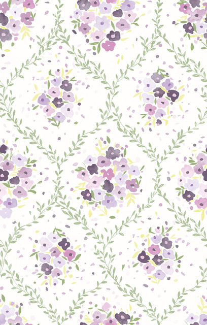 Lavender Trellis Lavender Peel & Stick Mural by 750 Home Web Peel & Stick Murals Safe for walls, leaves no sticky residue behind Peel and stick to apply, pull up to remove Peel & Stick 0 - Fabric Carolina -
