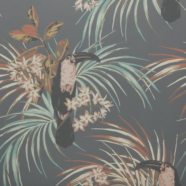 Le Toucan (Wp) # 05 Charcoal by 1838 Wallcoverings Wallpaper Elodie STRAIGHT PASTE THE WALL UNITED KINGDOM V-25.5" 20.5"X11YD - Fabric Carolina - Le Toucan (Wp) # 05 Charcoal by 1838 Wallcoverings Wallpaper Elodie STRAIGHT PASTE THE WALL UNITED KINGDOM V-25.5" 20.5"X11YD - Fabric Carolina -
