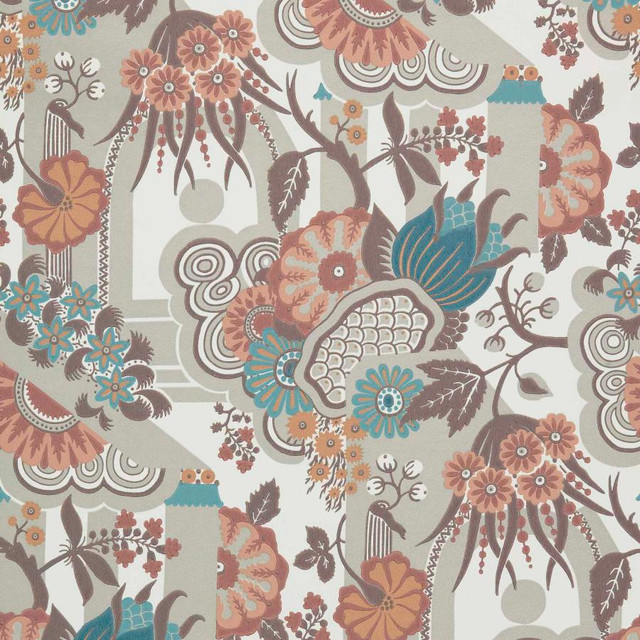 Pineapple Garden (Wp) # 03 Apricot by 1838 Wallcoverings Wallpaper V&A Decorative Papers Ii STRAIGHT PASTE THE WALL UNITED KINGDOM V-25" 20.5"X11YD - Fabric Carolina - Pineapple Garden (Wp) # 03 Apricot by 1838 Wallcoverings Wallpaper V&A Decorative Papers Ii STRAIGHT PASTE THE WALL UNITED KINGDOM V-25" 20.5"X11YD - Fabric Carolina -