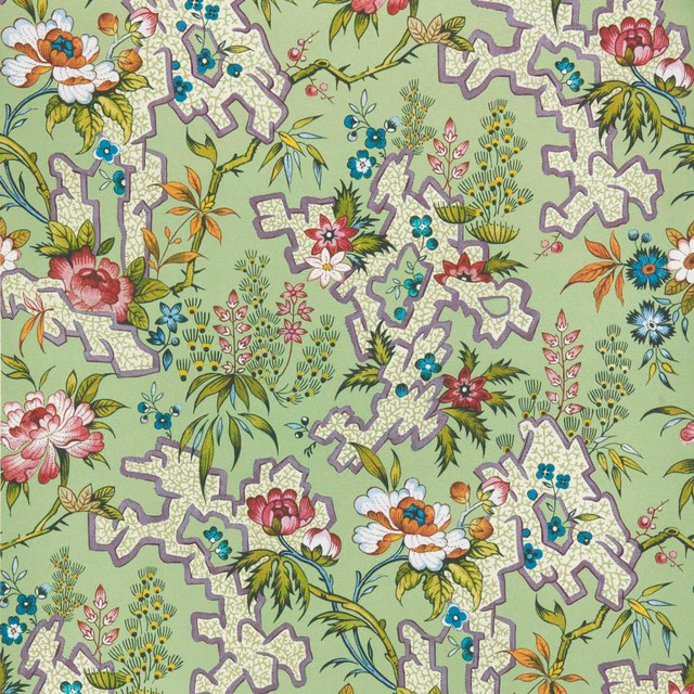 Kilburn'S Maze (Wp) # 04 Verde by 1838 Wallcoverings Wallpaper V&A Decorative Papers Ii STRAIGHT PASTE THE WALL UNITED KINGDOM V-27.5" 20.5"X11YD - Fabric Carolina -