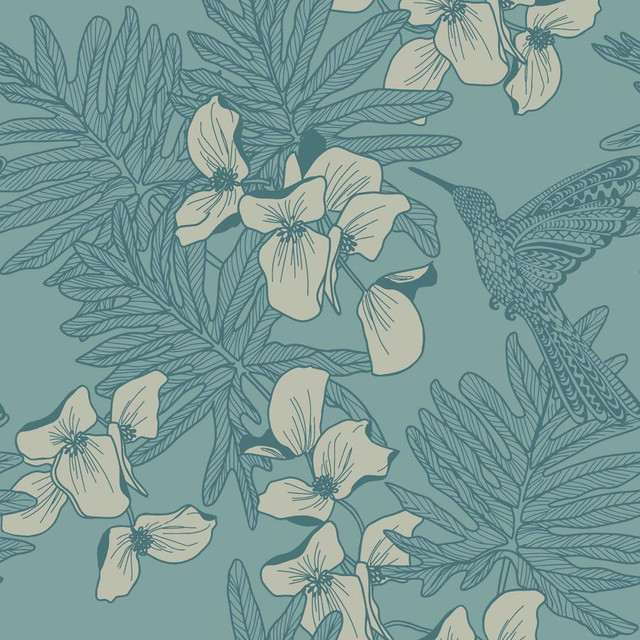 Hummingbird (Wp) # 03 Seafoam by 1838 Wallcoverings Wallpaper AURORA STRAIGHT PASTE THE WALL UNITED KINGDOM V-21" 20.5"X11YD - Fabric Carolina - Hummingbird (Wp) # 03 Seafoam by 1838 Wallcoverings Wallpaper AURORA STRAIGHT PASTE THE WALL UNITED KINGDOM V-21" 20.5"X11YD - Fabric Carolina -