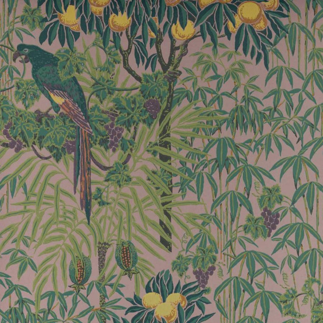 Macaw (Wp) # 02 Blush by 1838 Wallcoverings Wallpaper V&A Decorative Papers HALF DROP PASTE THE WALL UNITED KINGDOM V-25" 20.5"X11YD - Fabric Carolina -