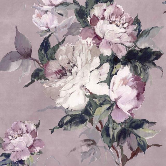 Madama Butterfly (Wp) # 02 by 1838 Wallcoverings Wallpaper Camellia HALF DROP PASTE THE WALL UNITED KINGDOM V-39.5" 20.5"X11YD - Fabric Carolina -