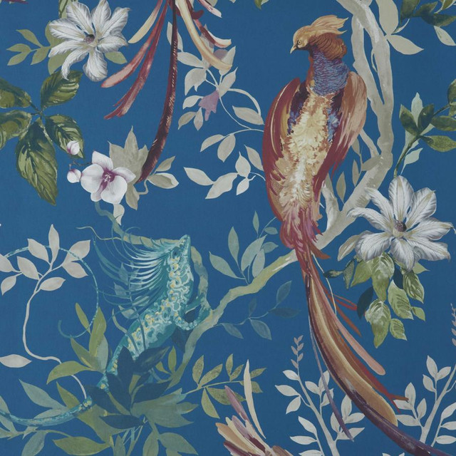 Bird Sonnet (Wp) # 04 Royal Blue by 1838 Wallcoverings Wallpaper Pavilion HALF DROP PASTE THE WALL UNITED KINGDOM 50.5" 27.5"X11YD - Fabric Carolina - Bird Sonnet (Wp) # 04 Royal Blue by 1838 Wallcoverings Wallpaper Pavilion HALF DROP PASTE THE WALL UNITED KINGDOM 50.5" 27.5"X11YD - Fabric Carolina -
