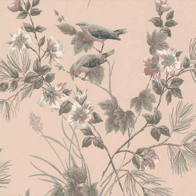 Rosemore (Wp) # 02 by 1838 Wallcoverings Wallpaper ROSEMORE HALF DROP PASTE THE WALL UNITED KINGDOM V-21" 20.5"X11YD - Fabric Carolina -