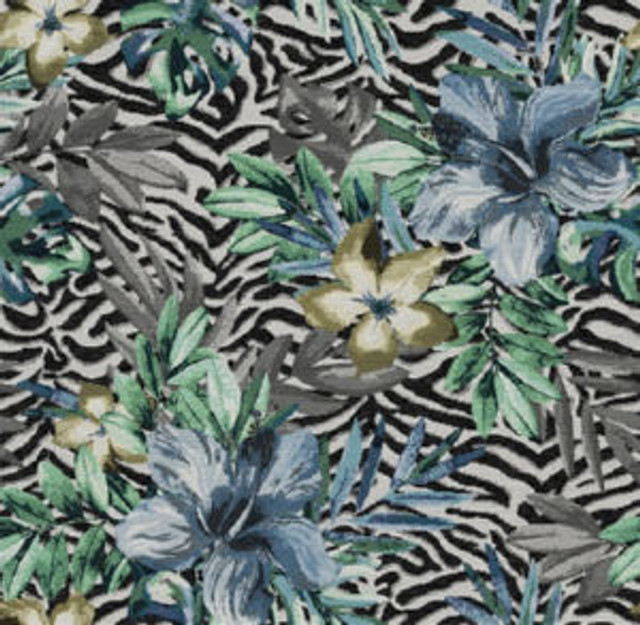 Tampa Blue Black by Norbar Fabric DEL SOL 100% SOLUTION DYED POLYESTER CHINA 54" - Fabric Carolina - Tampa Blue Black by Norbar Fabric DEL SOL 100% SOLUTION DYED POLYESTER CHINA 54" - Fabric Carolina -