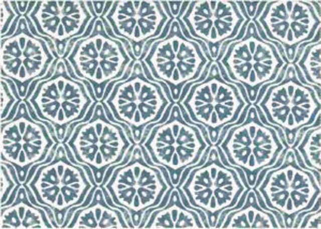 Union Old Blue by Norbar Fabric ROMANCE 100% COTTON SPAIN 3 3/4"V 3 5/8"H 55" - Fabric Carolina -