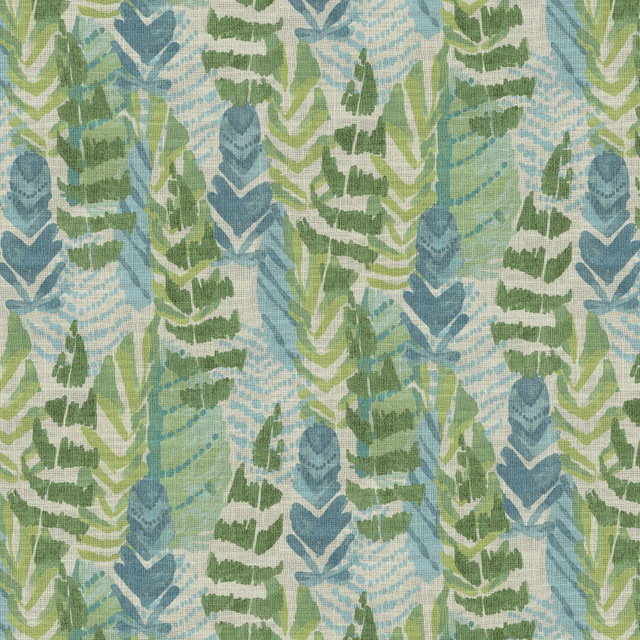 Leaf Plumes Seaglass 472572 by PK Lifestyles Fabric Cozy Life VIII 75% Cotton, 25% Linen Pakistan 15000 H: 13.5, V: 25.25 54 - Fabric Carolina - Leaf Plumes Seaglass 472572 by PK Lifestyles Fabric Cozy Life VIII 75% Cotton, 25% Linen Pakistan 15000 H: 13.5, V: 25.25 54 - Fabric Carolina -