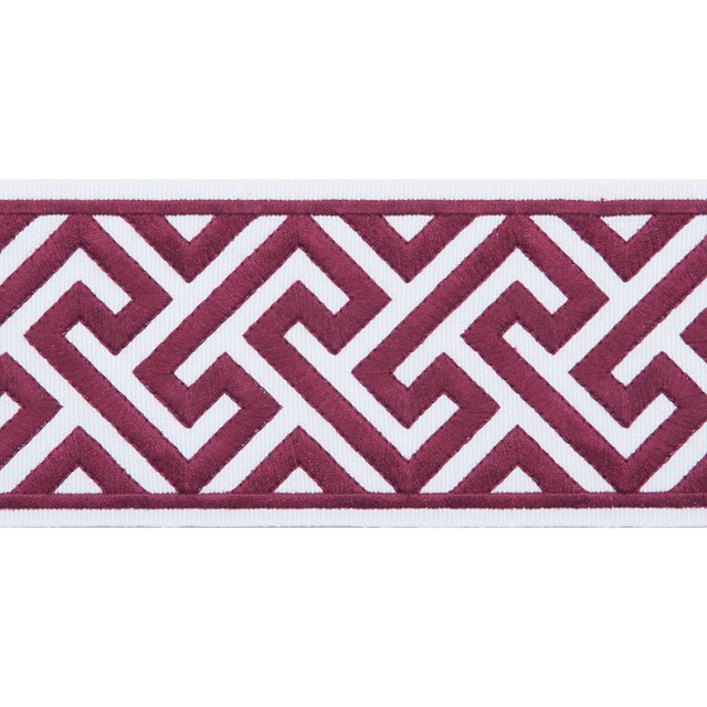 Melrose Emb Tape Claret by Magnolia Trim - 51% Fibranne, 49% Polyester China Horizontal: and Vertical: 3.5 - Fabric Carolina - Melrose Emb Tape Claret by Magnolia Trim - 51% Fibranne, 49% Polyester China Horizontal: and Vertical: 3.5 - Fabric Carolina -