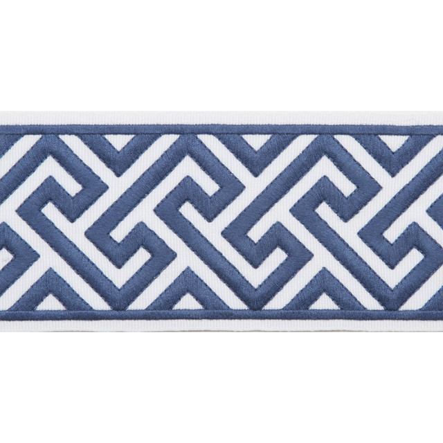 Melrose Emb Tape Marine by Magnolia Trim - 51% Fibranne, 49% Polyester China Horizontal: and Vertical: 3.5 - Fabric Carolina -
