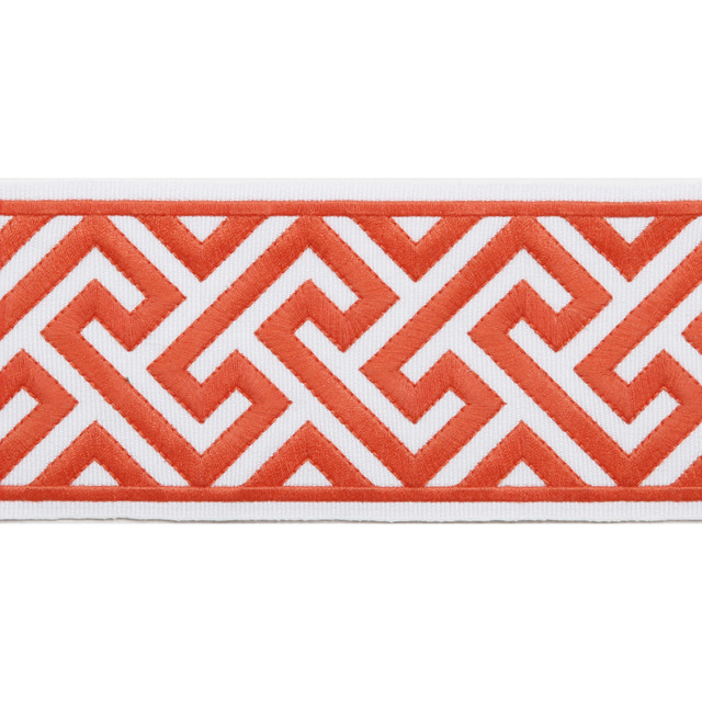 Melrose Emb Tape Papaya by Magnolia Trim - 51% Fibranne, 49% Polyester China Horizontal: and Vertical: 3.5 - Fabric Carolina -