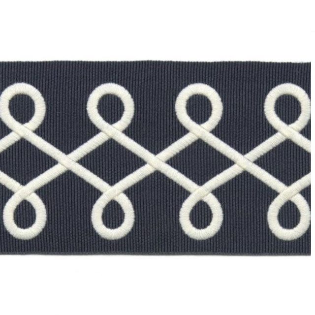 BD108 BORDER 3.125" Navy by RM CoCo Trim Creative Threads 95% Rayon 5% Polyester See Sample 0 Horizontal: 1.375 and Vertical: 0 3.125 - Fabric Carolina -