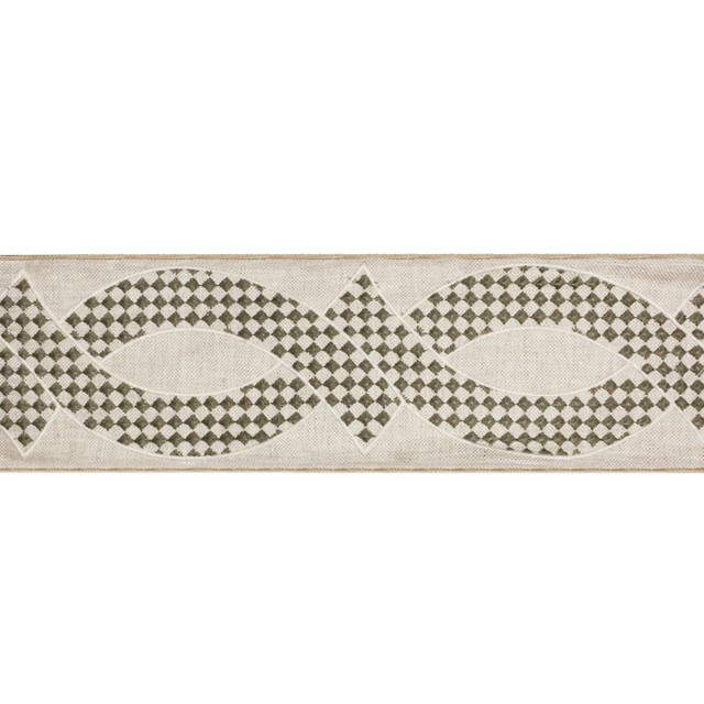 BD114 5" Border Linen by RM CoCo Trim Artisano Collection Trim Book Base: 100% Linen Embroidery: 100% Polyester See Sample 0 Horizontal: 5 and Vertical: 7.85 5 - Fabric Carolina -