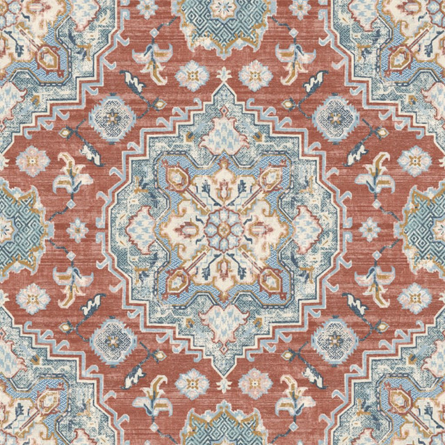 Santa Fe Rosetta by RM CoCo Fabric Painter's Palette Cadmium Orange to Purple Lake 75% Cotton 25% Linen See Sample 17000 Horizontal: 27 and Vertical: 24.75 56.25 - Fabric Carolina -