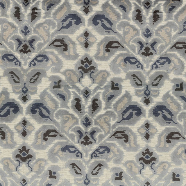 Blenheim Damask Sapphire by RM CoCo Fabric Gemstones II Ice Blue Larimar to Lazuli 56% Rayon 44% Polyester See Sample 12000 Horizontal: 14 and Vertical: 21 56 - Fabric Carolina -