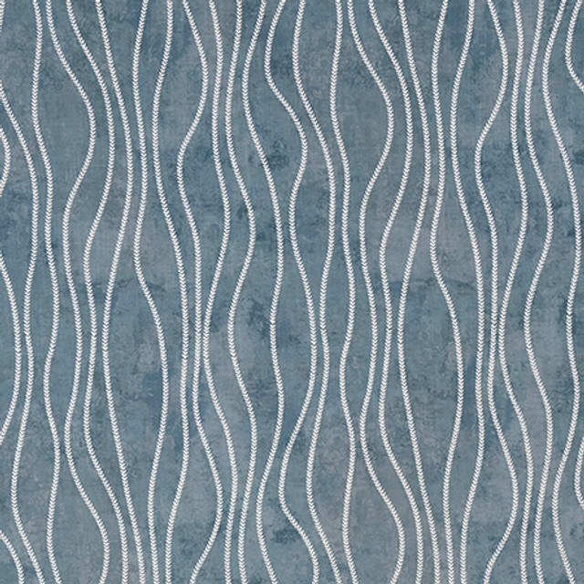 Simple Twist Denim by Carole Fabric English Garden Base: 100% Polyester Embr: 100% Polyester 18,000 Matindale Circular Rubs 18 1/2" V, 13" H 52*" - Fabric Carolina -