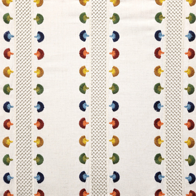 Scenic Tour Carnival by Carole Fabric Go West Base: 85% Polyester, 15% Linen Embr: 89% Polyester, 11% Linen N/A 7 1/2" V, 8 1/4" H 50*" - Fabric Carolina -